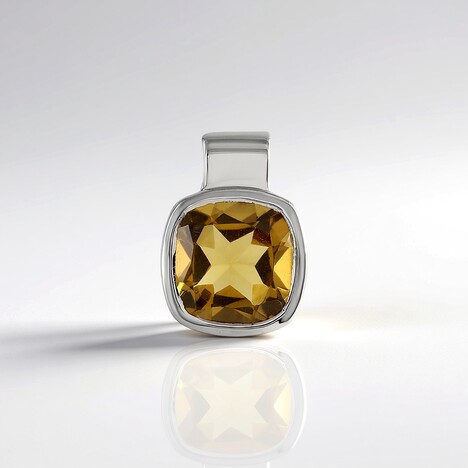 Ciondolo in argento con Quarzo Champagne (MONOSONO COLLECTION)