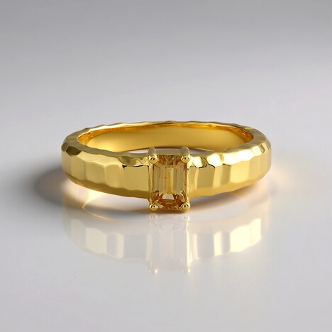 Bague en argent et Zircon jaune