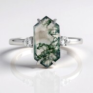 Anillo en plata con Ágata de musgo