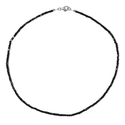 Collier en argent et Spinelle noir