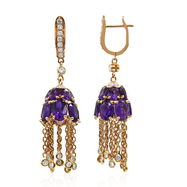 Orecchini in oro con Ametista (Estée Collection)