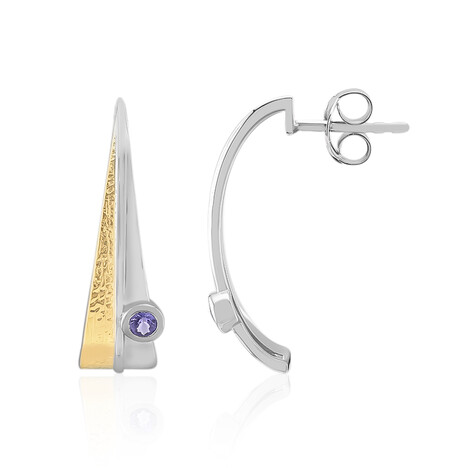 Tansanit-Silberohrringe