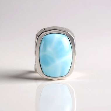 Zawieszka ze srebra platynowanego - Larimar (MONOSONO COLLECTION)