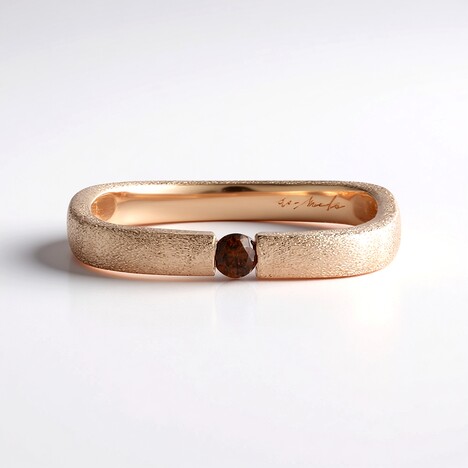 Anello in argento con Diamante Rosso I2 (de Melo)