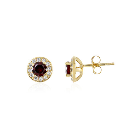 Boucles d'oreilles en argent et Grenat Rhodolite framboise