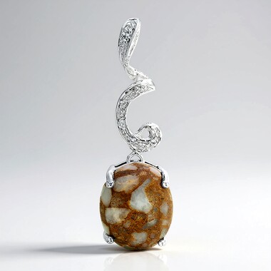 Pendentif en argent et Quartz Dinosaure