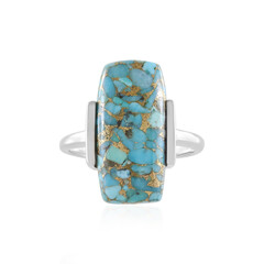 Bague en argent et Turquoise bleue cuivrée de Mohave (Faszination Türkis)