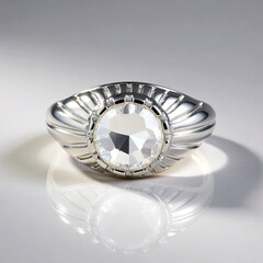 Anello in argento con Topazio Bianco