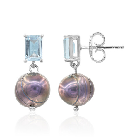 Pendientes en plata con Perla Freshwater (TPC)