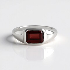 Anello in argento con Granato Mozambico