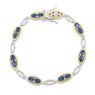 Blauer Saphir-Silberarmband (Gems en Vogue)