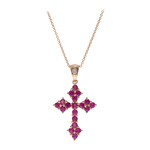 Gouden halsketting met AAA Mozambique robijnen