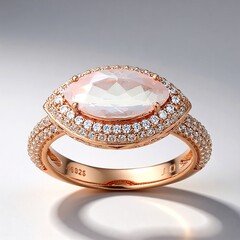 Anello in argento con Quarzo Rosa