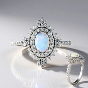 Anello in argento con Opale Australiano