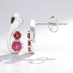 Orecchini in argento con Tormalina Rosa Brasiliana