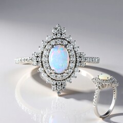 Anello in argento con Opale Australiano