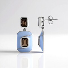 Orecchini in argento con Quarzo Fumè (Adela Silber)