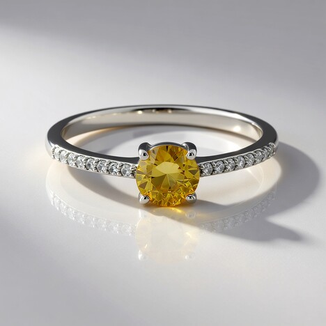 Anello in argento con Zircone Giallo