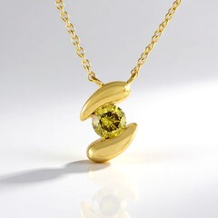 Collana in argento con Diamante Giallo I2
