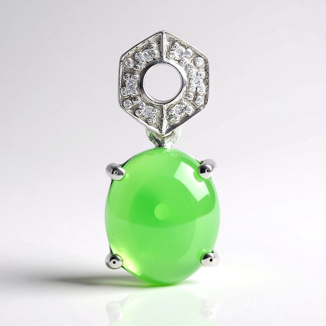 Pendentif en argent et Chrysoprase impériale
