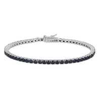 Black Sapphire Silver Bracelet