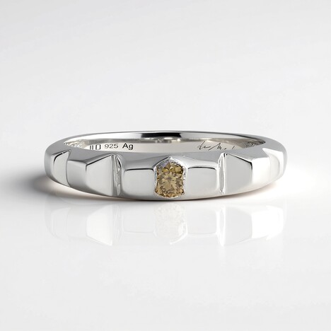 Anello in argento con Diamante Champagne I3 (de Melo Essence)