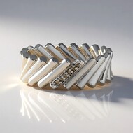 Zilveren ring met I3 Champagne Diamanten (de Melo Essence)
