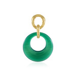 Zilveren hanger met een Groene onyx
