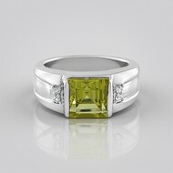 Bague en argent et Quartz citron