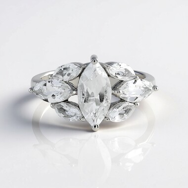 White Topaz Silver Ring