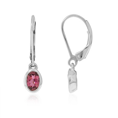 Pinkfarbener Turmalin-Silberohrringe