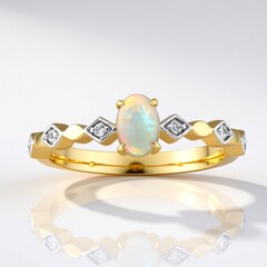 Anello in oro con Opale Gelatina