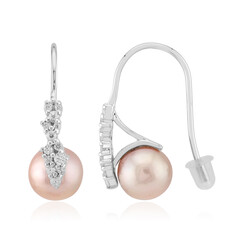 Purple Ming Pearl Silver Earrings (TPC)
