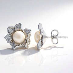 Orecchini in argento con Perla d'Acqua Dolce Bianca (TPC)