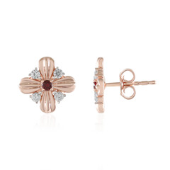 Noble Red Spinel Silver Earrings