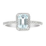 Anello in oro con Acquamarina Brasiliana AAA