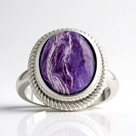 Anello in argento con Charoite