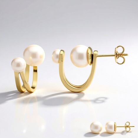 Orecchini in argento con Perla d'Acqua Dolce Bianca (TPC)