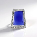 Ciondolo in argento con Calcedonio Blu (MONOSONO COLLECTION)