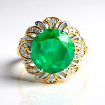 Anello in argento con Smeraldo pozzo D8 (Gems en Vogue)
