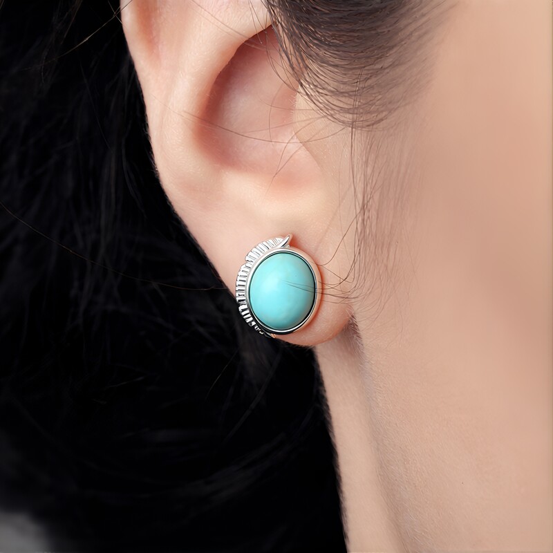 Boucles d'oreilles en argent et Turquoise