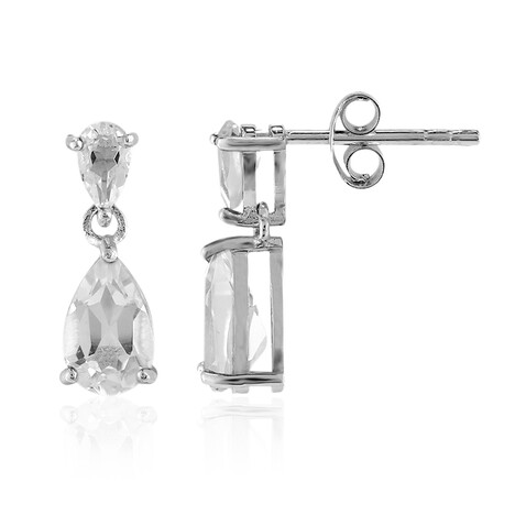 Boucles d'oreilles en argent et Topaze blanche