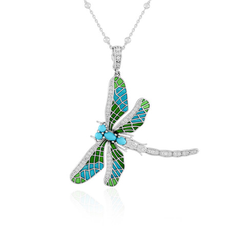 Sleeping Beauty Turquoise Silver Necklace (Dallas Prince Designs)