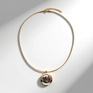 Collier en acier inoxydable et Tourmaline