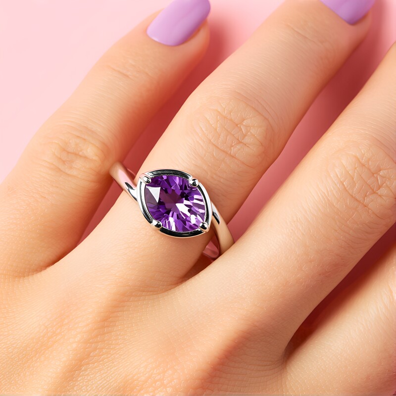Anello in argento con Ametista Uruguay