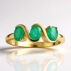 Anello in oro con Smeraldo Zambia
