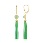 Zilveren oorbellen met groene chalcedoonstenen (KM by Juwelo)