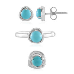 Orecchini Vichinghi In Argento Sterling 925 Con Turchese – 30mm – Gioielli Celtici Donna