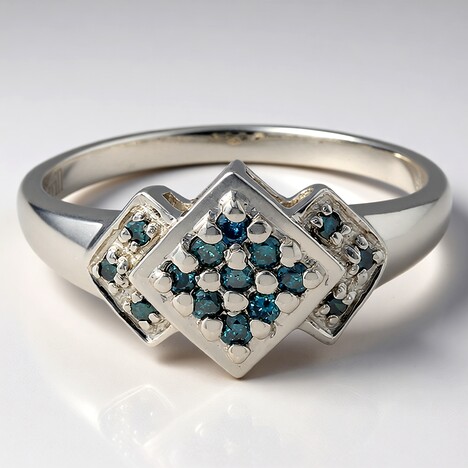 Anello placcato in platino con Diamante Fancy