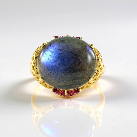 Anello in argento con Labradorite Blu Maniry (Ornaments by de Melo)